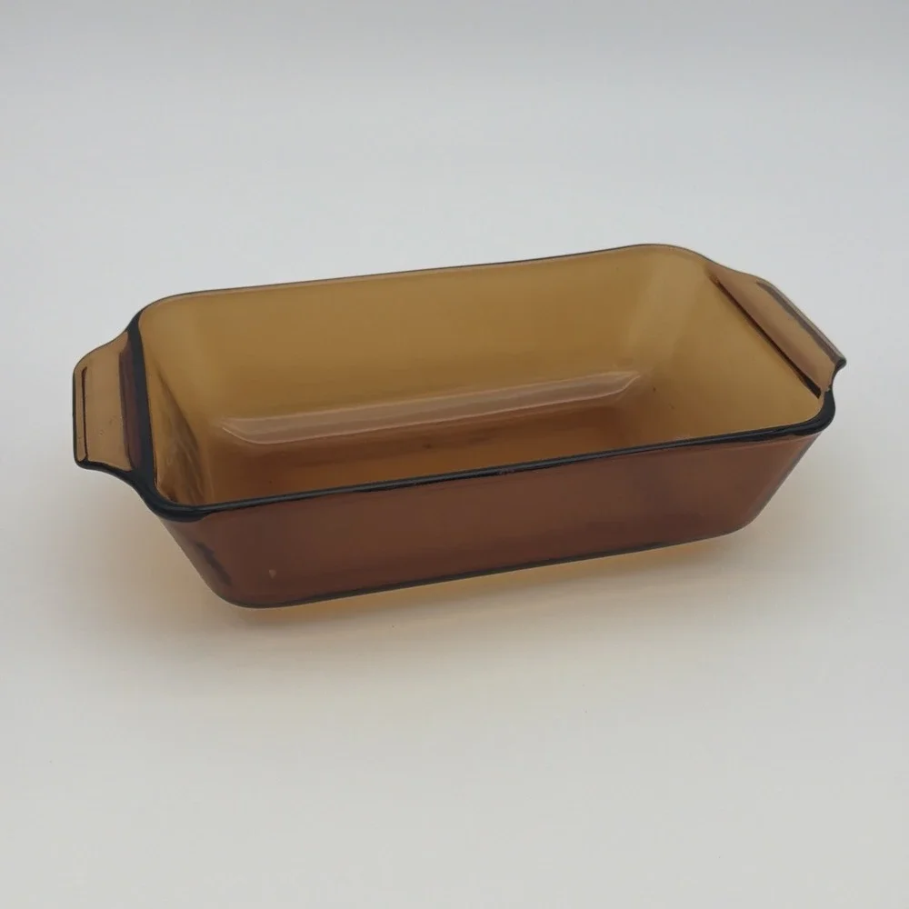 Anchor‎ Hocking Fire King No 441 VTG Harvest Amber 1 Quart Glass Bread Loaf Pan